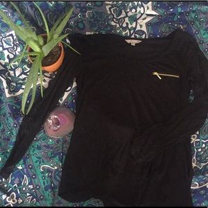 Banana Republic Black Top with Zipper Pocket